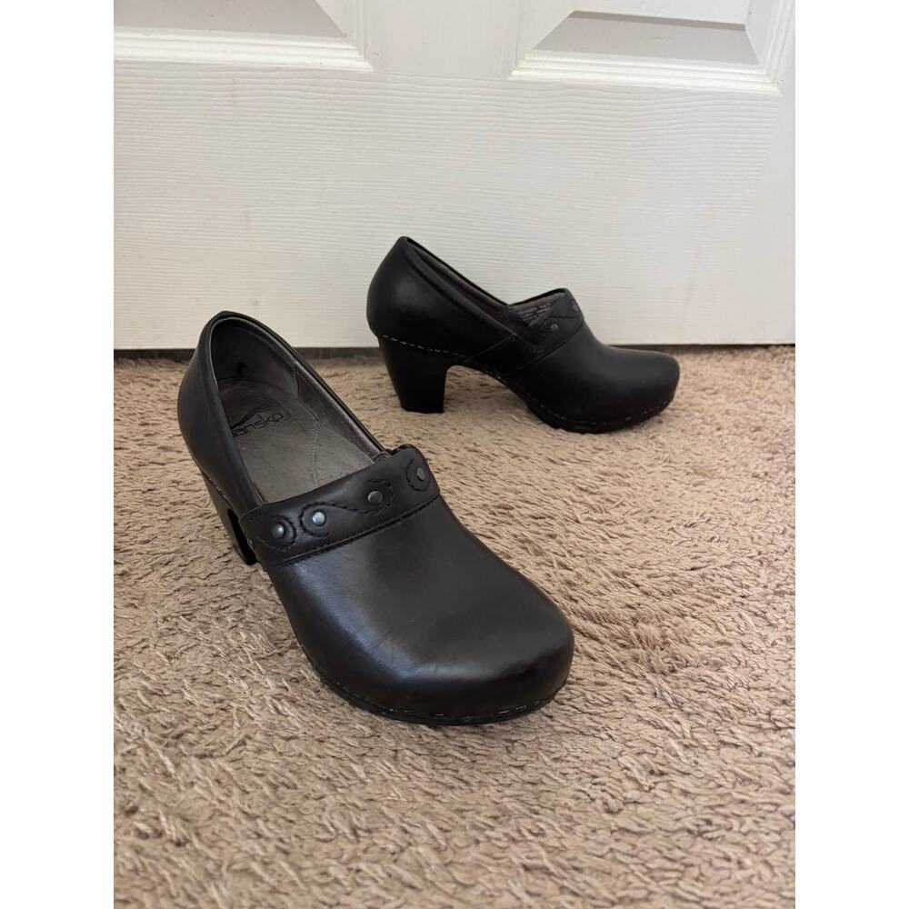 Dansko Black Leather Mules